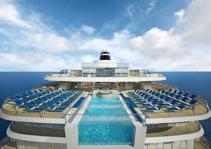 Du thuyền có bể bơi đẹp Viking Cruises: Viking Cruises là một trong những du thuyền sở hữu bể bơi đẹp nhất. (Ảnh: Twitter)