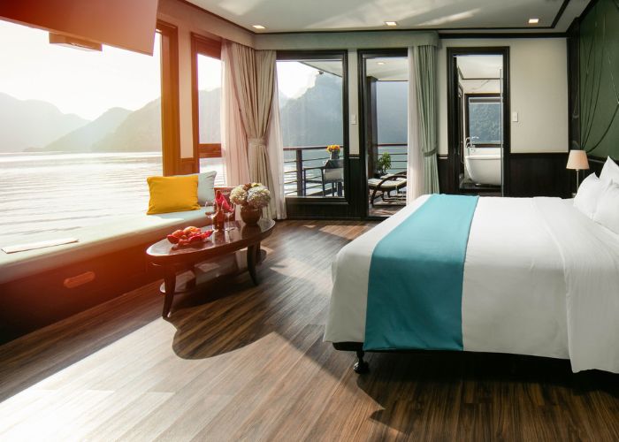 Phòng nghỉ của tour du thuyền Vịnh Hạ Long Peony 5 sao