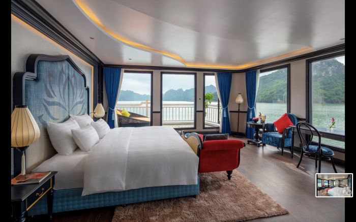 phòng nghỉ của du thuyền Verdure Lotus Premium Cruises 5 sao 