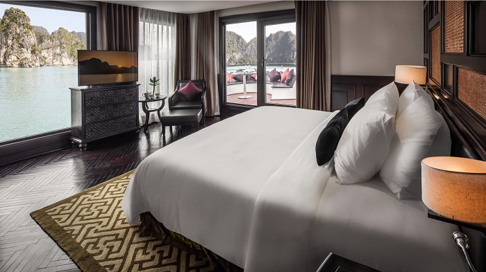 Cabin du thuyền Ambassador được thiết kế đầy đủ tiện nghi - Ảnh: https://ambassadorcruise.com